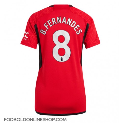Manchester United Bruno Fernandes #8 Hjemmebanetrøje Dame 2023-24 Kortærmet